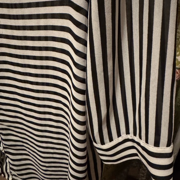 Chico's Monochrome Striped Blouse - Picture 3 of 6
